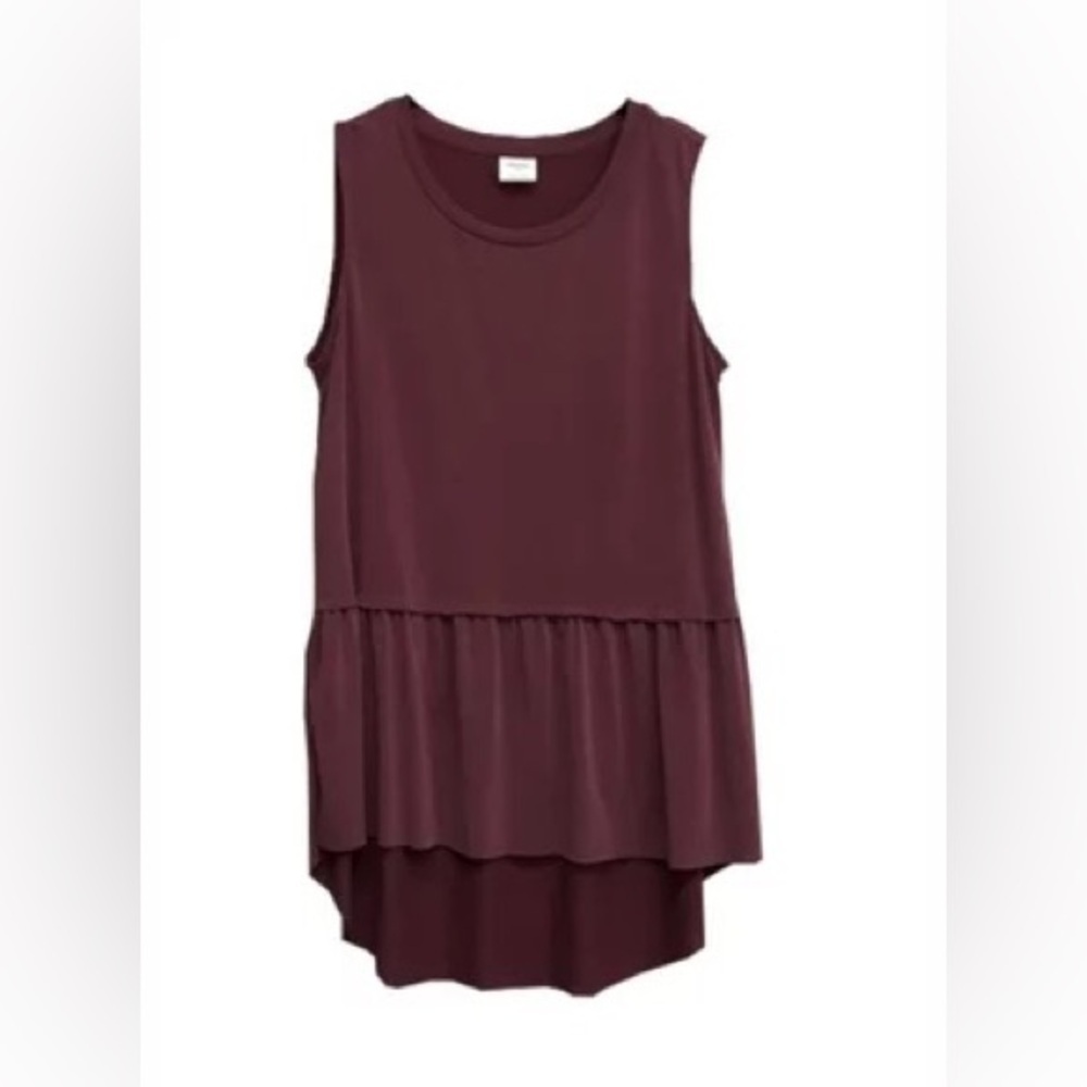 Anthropologie Mote Maroon Tunic Blouse size small